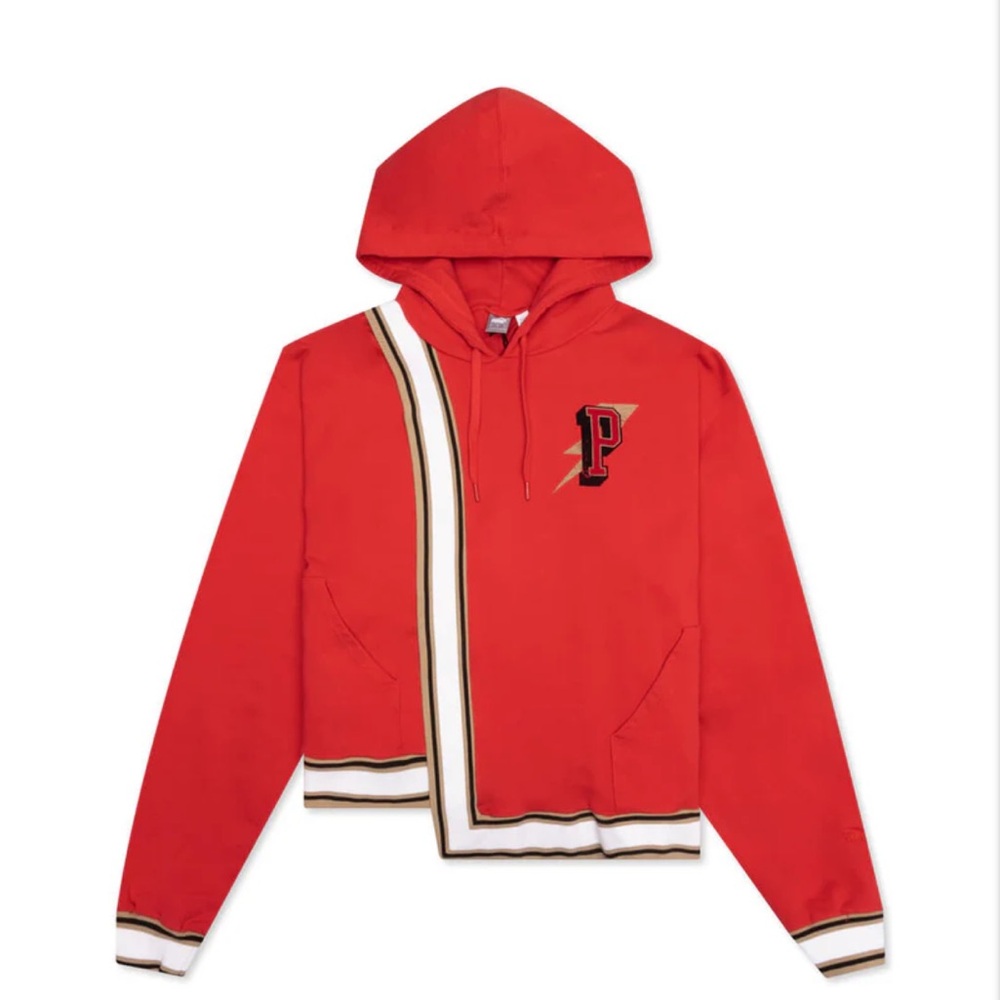Puma Ambrose Hope Hoodie Womens Size S Red Wrap Style Inside Buckle Sweatshirt